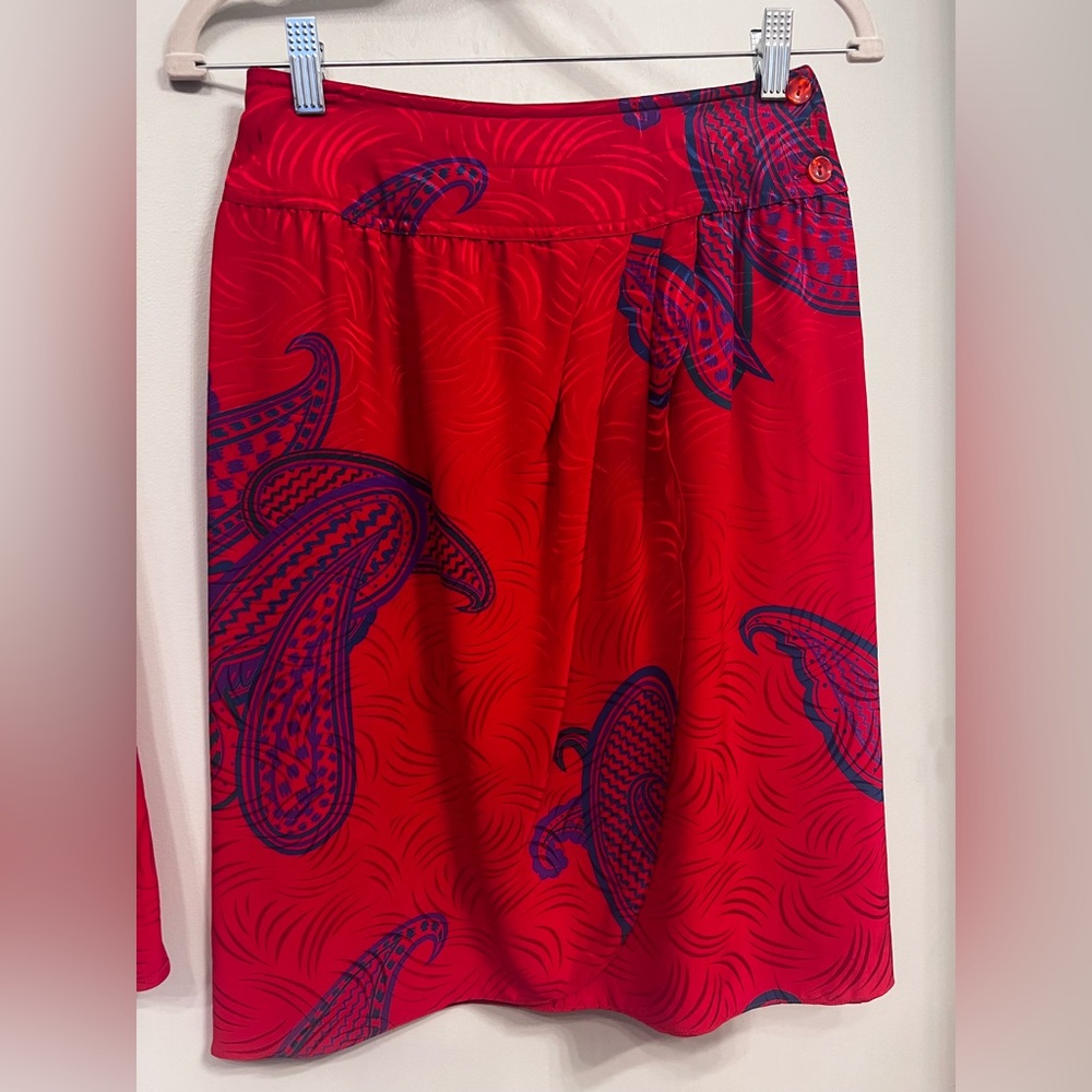 Vintage Adrianna‎ Papell 2-Piece Silk Dress – Size 4 - Picture 6 of 11